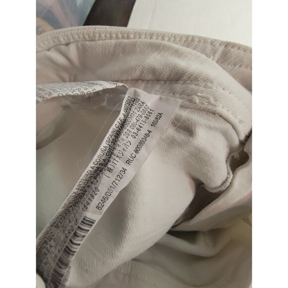 Zara The Marine Straight Jeans Womens Size 2 Ivory High Waist Wide Leg Raw Hem - Picture 6 of 9